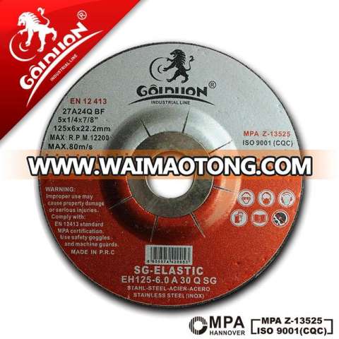 Goldlion china abrasive grinding wheels for metal / stainless steel 5" grinding disc